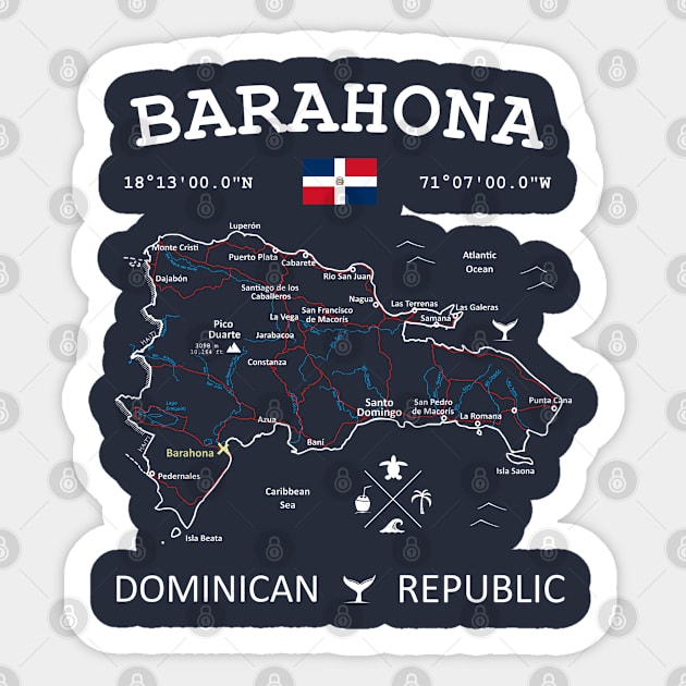 Barahona Dominican Republic Map Sticker by French Salsa